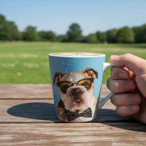 Dapper English Bulldog Mug | 12oz Ceramic Coffee Cup for Dog Lovers